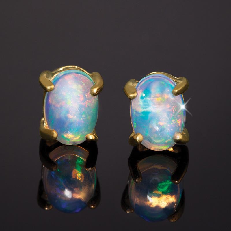 Five-Star Opal Anniversary Earrings